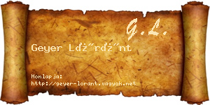 Geyer Lóránt névjegykártya